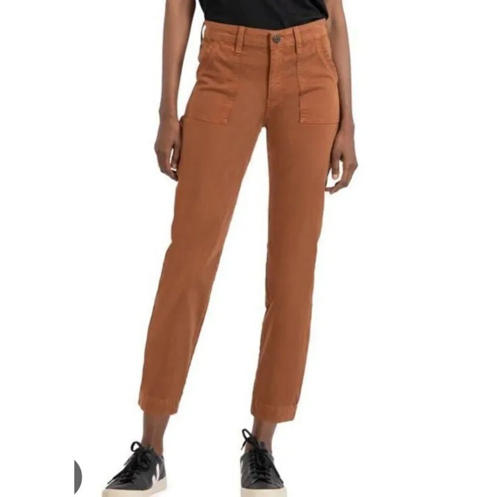 Kut from the Kloth brown pocket front pant make skinny size 14